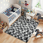 Terrug Black and White Checkered Rug - Image 3