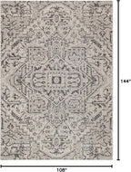 JONATHAN Y Boho Medallion Indoor Outdoor Area Rug 9X12 Black/Gray, Estrella - Image 2