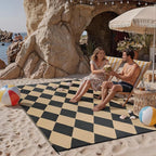 Outdoor Plastic Checkered Rug Waterproof Patio 6x9 Black Brown Diamond Geometry - Image 3