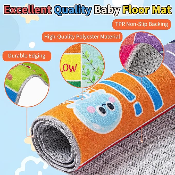 UKISS ABC Kids Rug, Toddler Educational Play Rug - Image 5