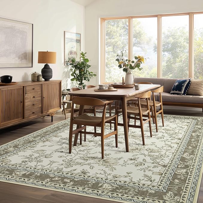 Large Neutral Beige Area Rug 10x12 - Image 6