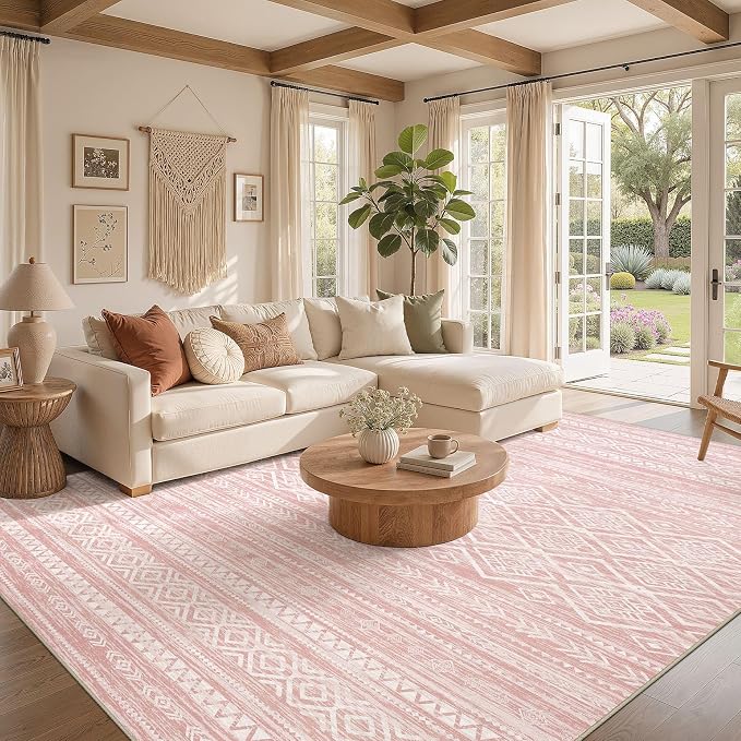 Nakagishi Area Rug Living Room Rugs: 10x14 Large Soft Machine Washable Boho - Image 2