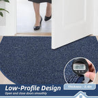 BEQHAUSE Dirt Trapper Door Mat 17" x 30" Half Circle Non Slip Washable Doormats - Image 5
