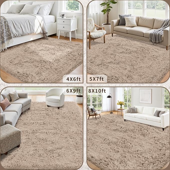 8x10 Area Rug for Living Room: Ultra Soft Fluffy Rug Modern Large Thicked Shag - Image 5