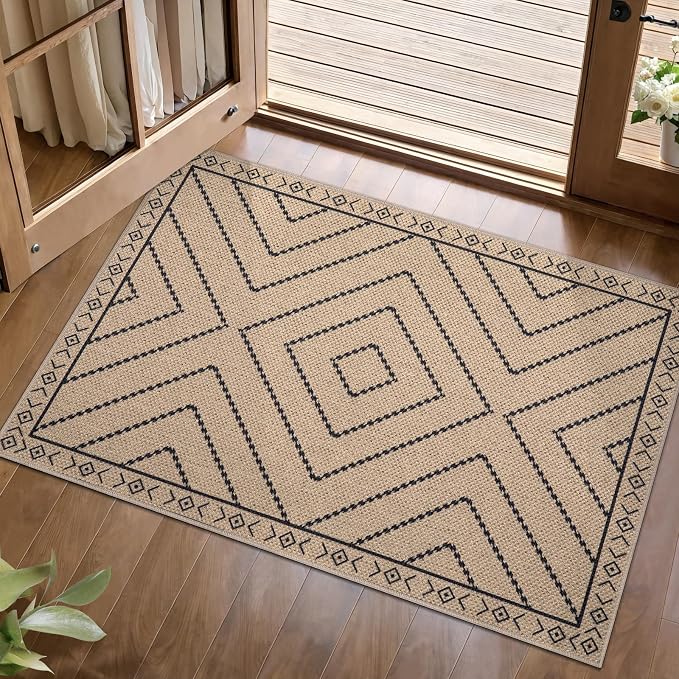 Tangsoo Easy Jute Rug 2x3 Outdoor Rug, Washable Non-Slip Rug by Tangsoo