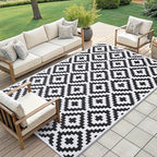 Smiry Waterproof Outdoor Rug 10X14 ft, Reversible Plastic Straw Patio Camping - Image 7