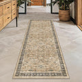 Natural Sage Taupe 2x6 Entryway Runner Rug, Kitchen Floor Mat by HazoHaus