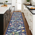 Washable 2'6x12 Hallway Runner Rug: Entryway Non Slip Floral Rug Farmhouse Soft by HYHAOYUNLAI