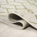 JONATHAN Y Moroccan Geometric Indoor Outdoor Square Area Rug 5X5 Cream/Green - Image 5