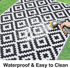 Smiry Waterproof Outdoor Rug 8x10 ft, Reversible Plastic Straw Patio Camping - Image 2