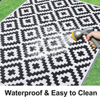 Smiry Waterproof Outdoor Rug 10X14 ft, Reversible Plastic Straw Patio Camping - Image 2
