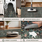 Dark Green Washable Entry Rug - Image 4
