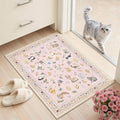 Soalmost 2x3 Cat Rugs for Entryway, Machine Washable Door Mat Animal Floral by Soalmost