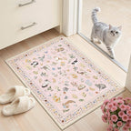 Soalmost 2x3 Cat Rugs for Entryway, Machine Washable Door Mat Animal Floral by Soalmost