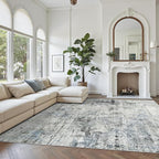 Soalmost Abstract Rug 8x10 Large Living Room Rugs Neutral Modern Washable Area - Image 2