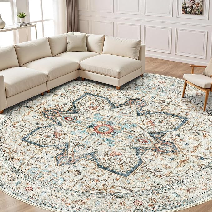 Tortania 5' Round Area Rug Living Room Rugs - Image 7