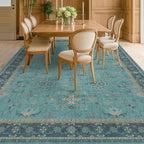 Large Boho 8x12 Teal Green Washable Living Room Rug - Image 6