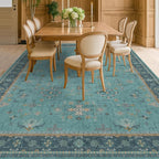 Boho 9x12 Large Teal Green Washable Living Room Rug - Image 6