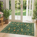 DUKINO 3x4 Washable Entryway Rug, Vintage Animal Ultra Soft Kitchen Area Rug by DUKINO