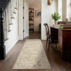 Neutral Farmhouse Hallway Rug Runner 2x6 Washable Non Slip Rubber Backing - Image 2