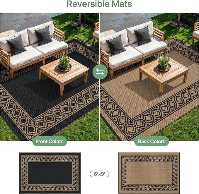 GENIMO Outdoor Rug Waterproof for Patio Decor, Outside Area Mat for Rv - Image 5