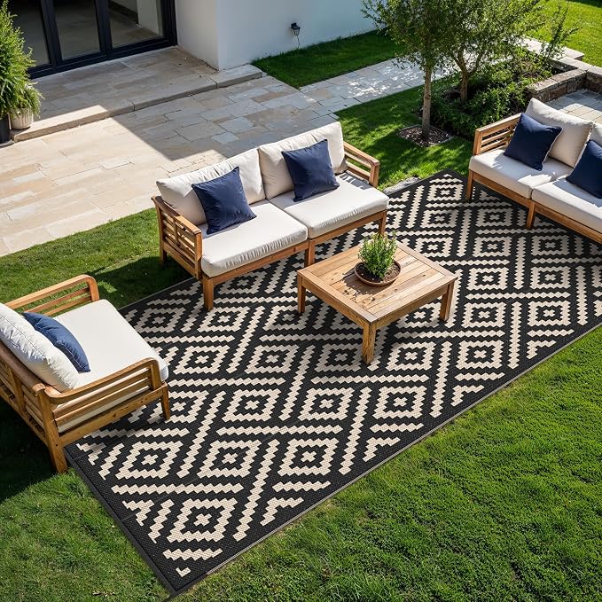 GENIMO Outdoor Rug for Patio Clearance, Reversible Plastic Straw Rugs for RV - Image 2