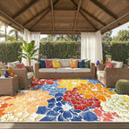 GENIMO Indoor Outdoor Area Rug 10'x14', Machine Washable Rugs by GENIMO