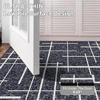 Non Slip Hallway Runner Rug 2x8, Modern Distressed Stripe, Washable Long Rug - Image 6