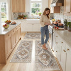 Madane Washable Kitchen Rug Set of 3, Small Area Rug Non-Slip Vintage Entryway - Image 2