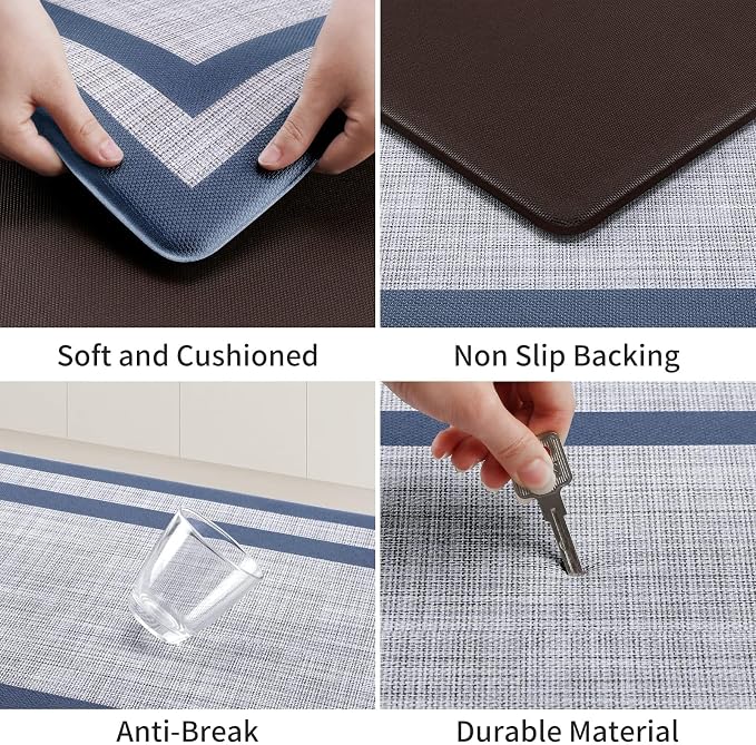 Mattitude Kitchen Mats Set of 2 Cushioned Rugs Anti-Fatigue Mats - Image 2