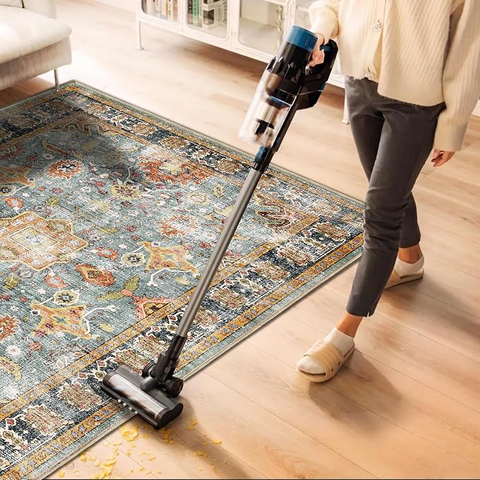 CHAMPLANT Area Rug 10'x14' Washable Vintage Traditional Mat Distressed Indoor - Image 3