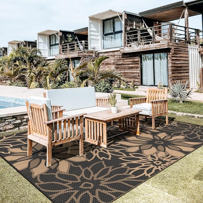 GENIMO Outdoor Rug Waterproof for Patio Decor, Large Area Rugs Mats for RV by GENIMO