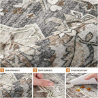 5x7 Area Rugs Living Room: Washable Vintage Rug Large Non-Slip Stain Resistant - Image 9