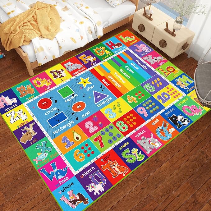 ABC Kids Rug for Playroom, Educational Play Mat for Kids, Preschool Rugs - Image 8