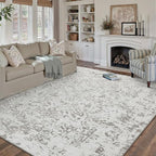 8x10 Fluffy Area Rug Grey Shag Neutral Carpet - Image 3