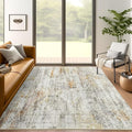 Soalmost 5x7 Area Rugs Gray Rust Low Pile Indoor Washable Trendy Faded Style by Soalmost