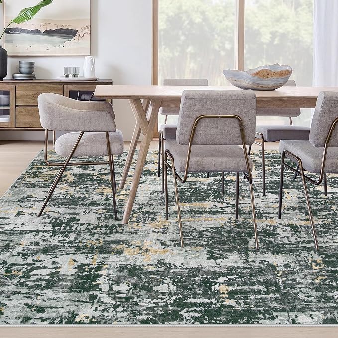 Area Rugs 8x10 Living Room: Washable Rug Modern Abstract Large Rugs Soft Non - Image 3