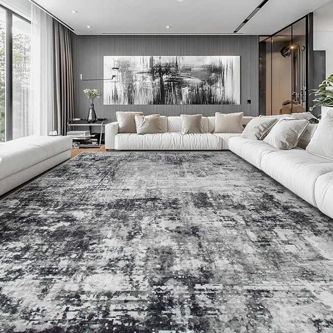 10x14 Area Rugs Large Living Room Rug Washable: Modern Abstract Rug Indoor - Image 2