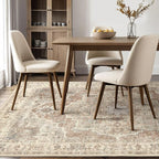 10x14 Washable Area Rug: Vintage Neutral Soft Non Slip Thin Large Floor Carpet - Image 6