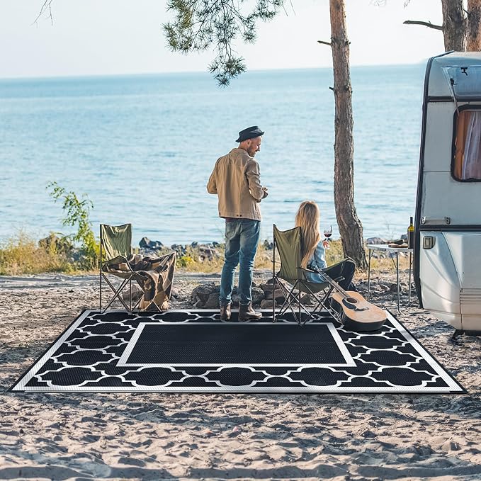 GENIMO 8 ' x 10 ' Outdoor Rug for Patio Clearance, Waterproof Indoor Outdoor - Image 2