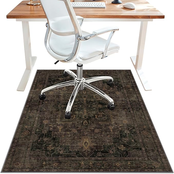 48"x60" Office Chair Mat for Hardwood Tile Floor, Under Desk Carpet Protector by BESBLEE