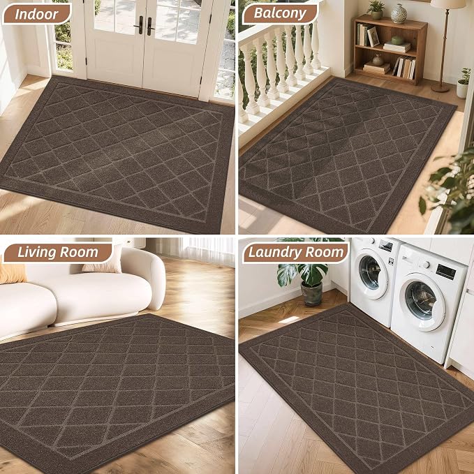 BEQHAUSE Dirt Trapper Door Mat 48" x 72", Doormat Non-Slip Entryway Rugs - Image 8