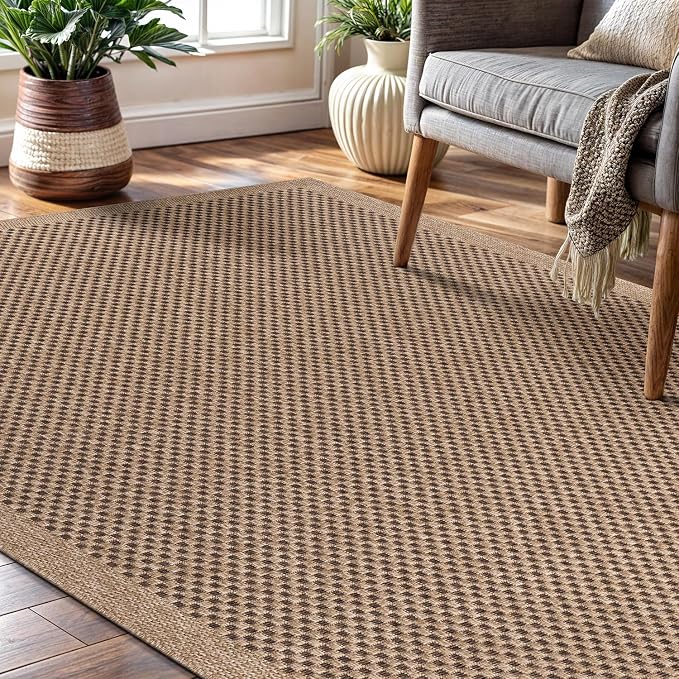 CAMILSON Easy Jute Rug 4x6, Indoor Outdoor Natural Color Fiber Area Rugs - Image 8