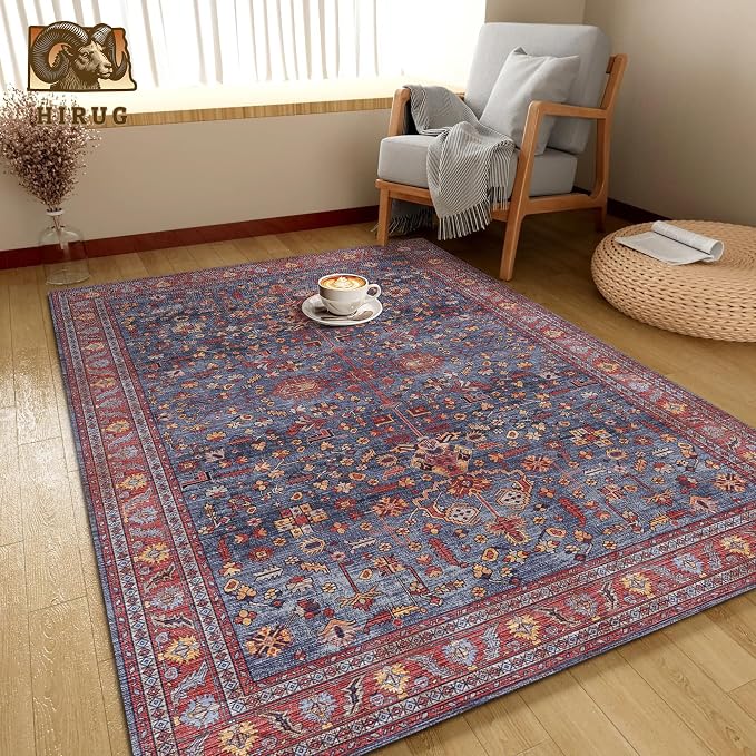 Washable Area Rug 3' x 5 ' Vintage Traditional Persian Mat - Image 4