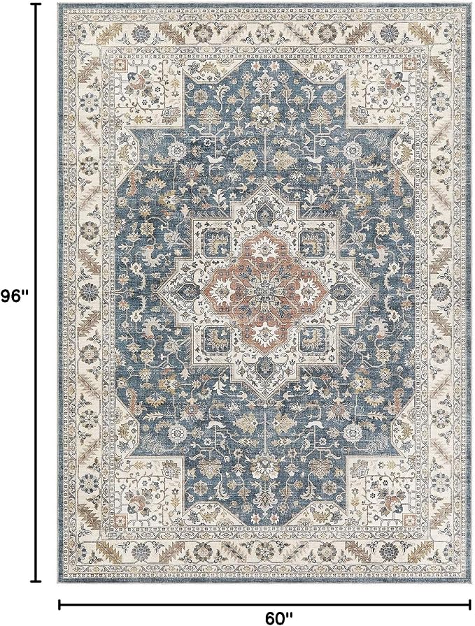 Vintage Living Room Area Rug 5x8 - Image 2