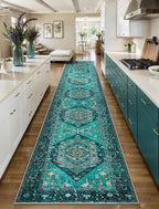 SERISSA Runner Rug for Hallways, Extra Long Boho Rug Ultra Soft Vintage Teal by SERISSAHomeDecorCollection