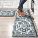Boho Kitchen Mats for Floor 2 Piece Set Anti Fatigue Cushioned PVC Kitchen Rugs by tubeamin