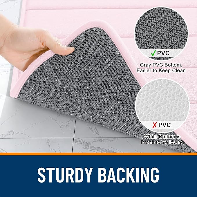 OLANLY Memory Foam Bath Mat 40x24, Super Soft Absorbent Bathroom Rugs, Quick Dry - Image 7