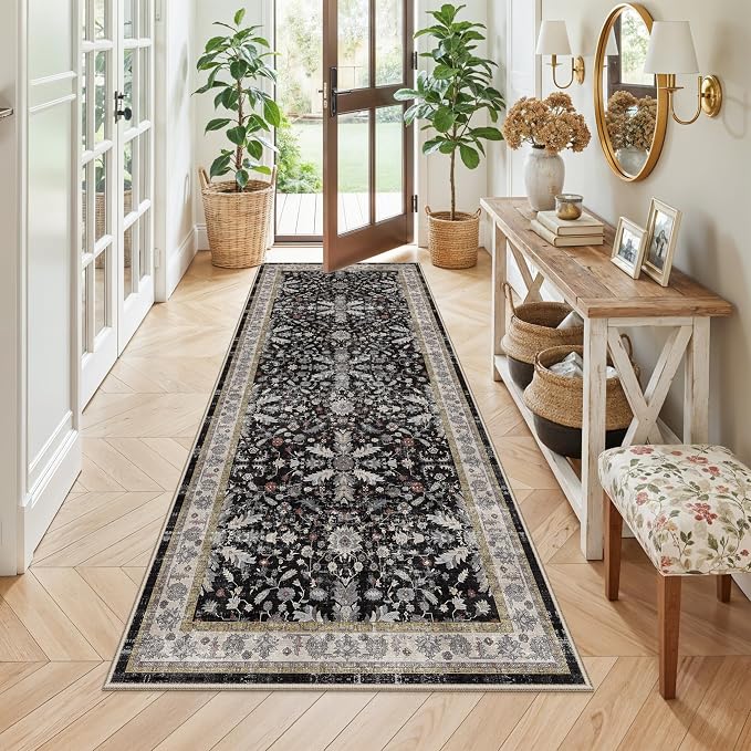 3x7 Washable Non-Slip Kitchen Runner Rug – Soft Low-Pile Stain-Resistant Carpet by BYYVOORugsforYourHome