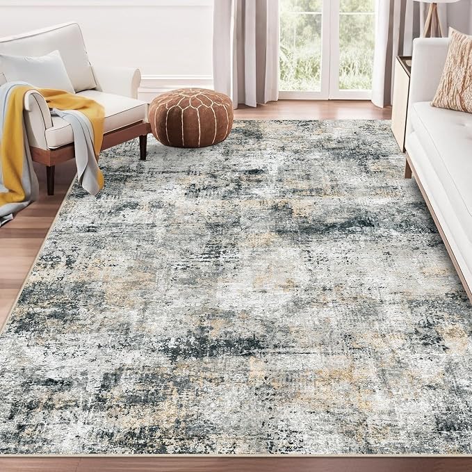8x10 Area Rugs for Living Room Bedroom: Abstract Washable Rug - Image 2